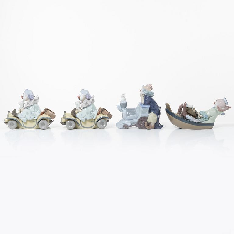 Lladró, figurines, 4 pcs, "Trip to the Circus" x 2, "Circus Express" and "Circus Waves".
