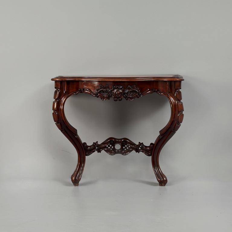 SPEGEL samt KONSOLBORD, nyrokoko, 1800-talets slut.
