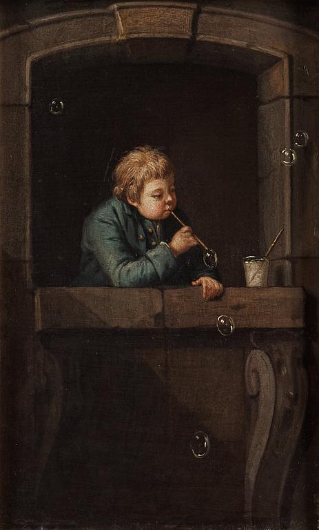 Pehr Hilleström, "En gåsse blåser såpbollar" (A boy blows soap bubbles).