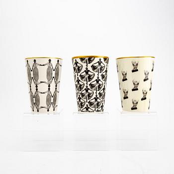 Åsa Lindström,  a set of nine different porcelain cups 21st century Rörstrand.
