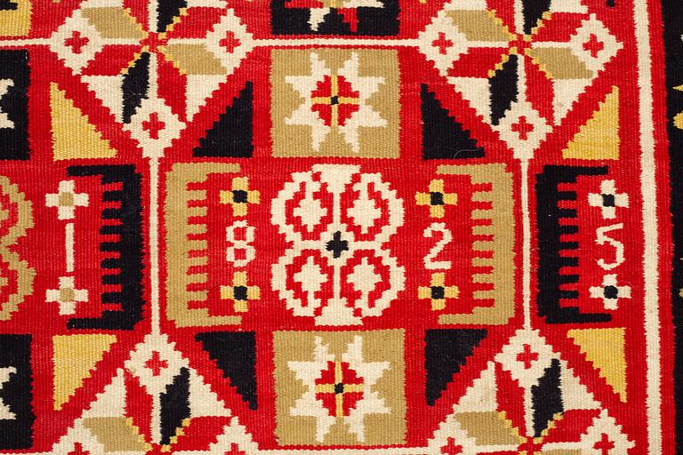 A bed cover, double-interlocked tapestry, ca 197,5-201,5 x 122-125 cm, Scania 1825, Villands district, Sweden.