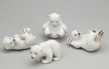 FIGURINER, 4 st, porslin, Royal Copenhagen.