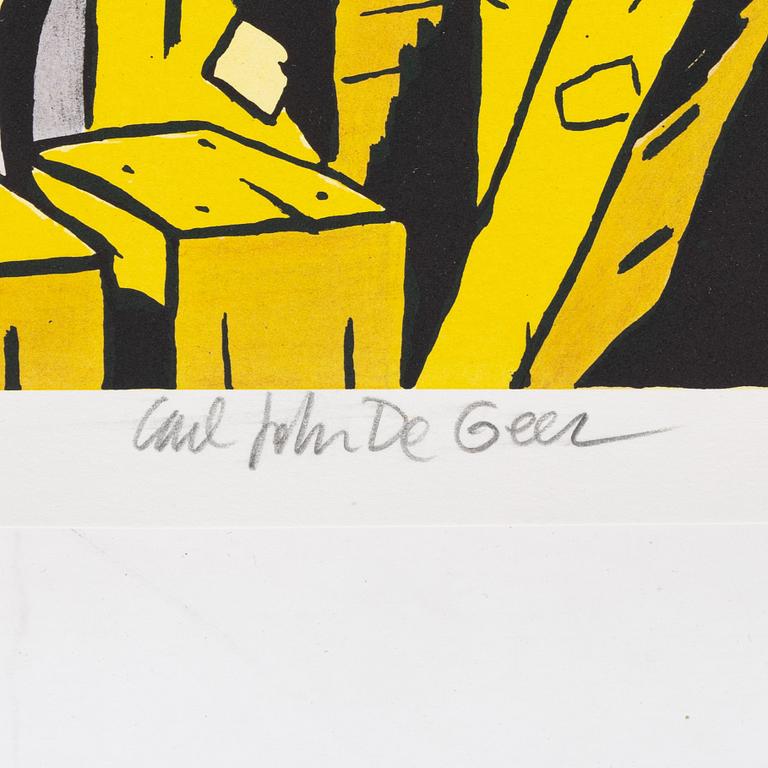 Carl Johan De Geer, lithograph in colours, signed EA IV/X.