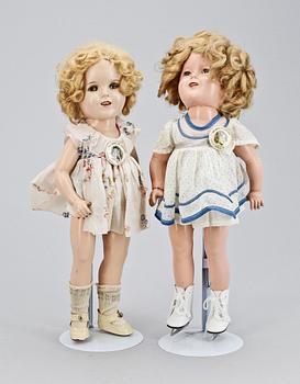 SHIRLEY TEMPLE-DOCKOR, 2 st. The Ideal Novelty and Toy Company, USA. 1930-tal.