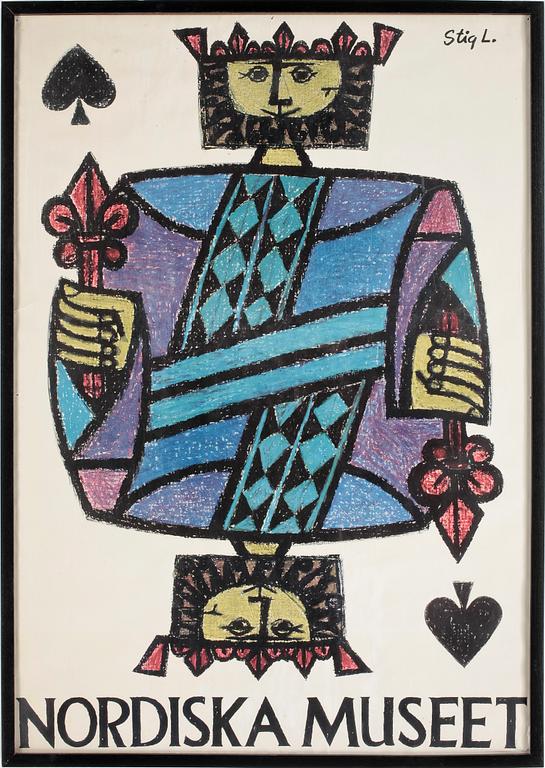 UTSTÄLLNINGSAFFISCHER för STIG LINDBERG, 2 st.