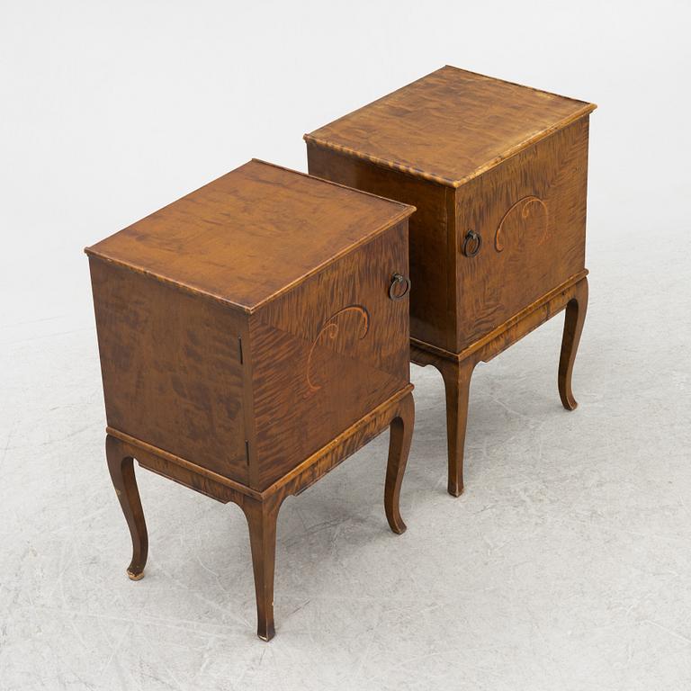 A pair of bedside tables, 1920's-30's.