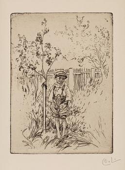 129. Carl Larsson, "Esbjörn by his own apple-tree".