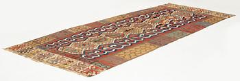 Antique Konya kelim, central Anatolia, ca 360 x 157 cm.