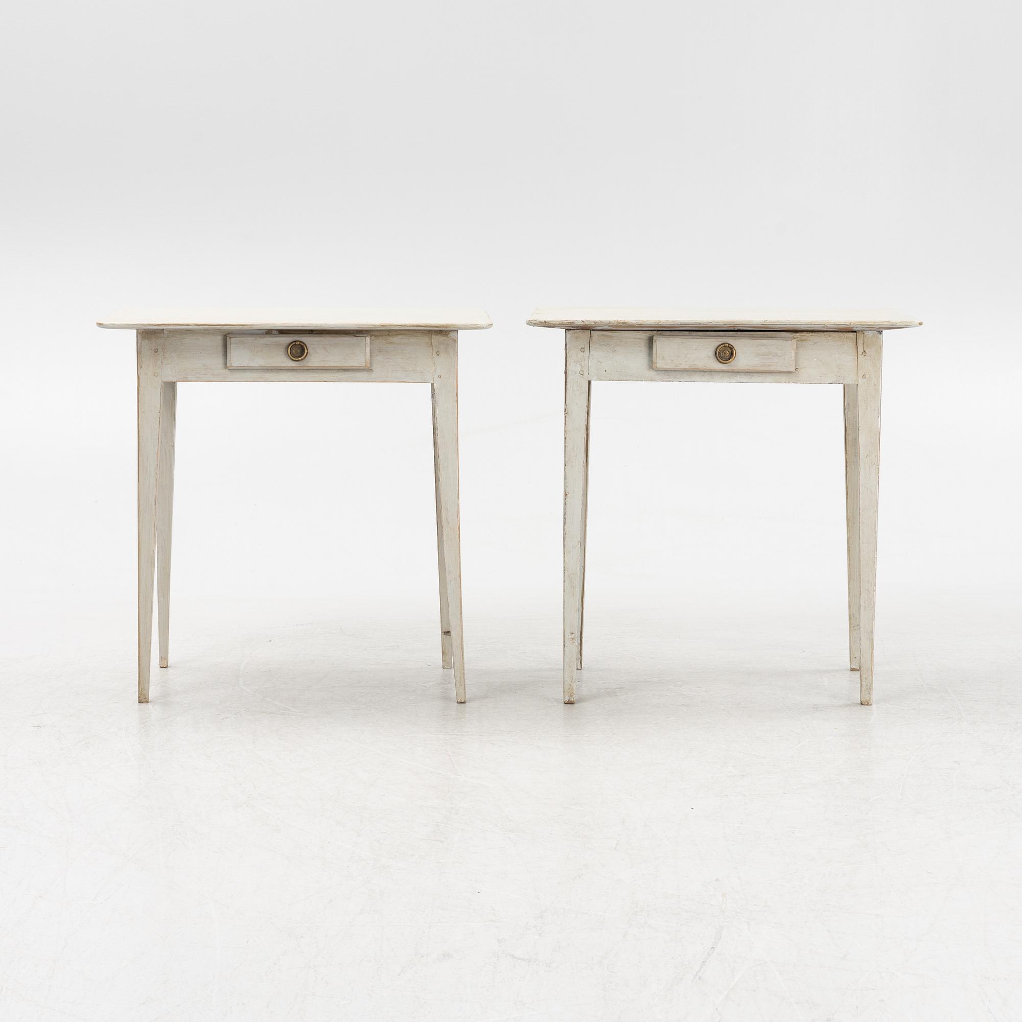 Two painted tables, 19th century.