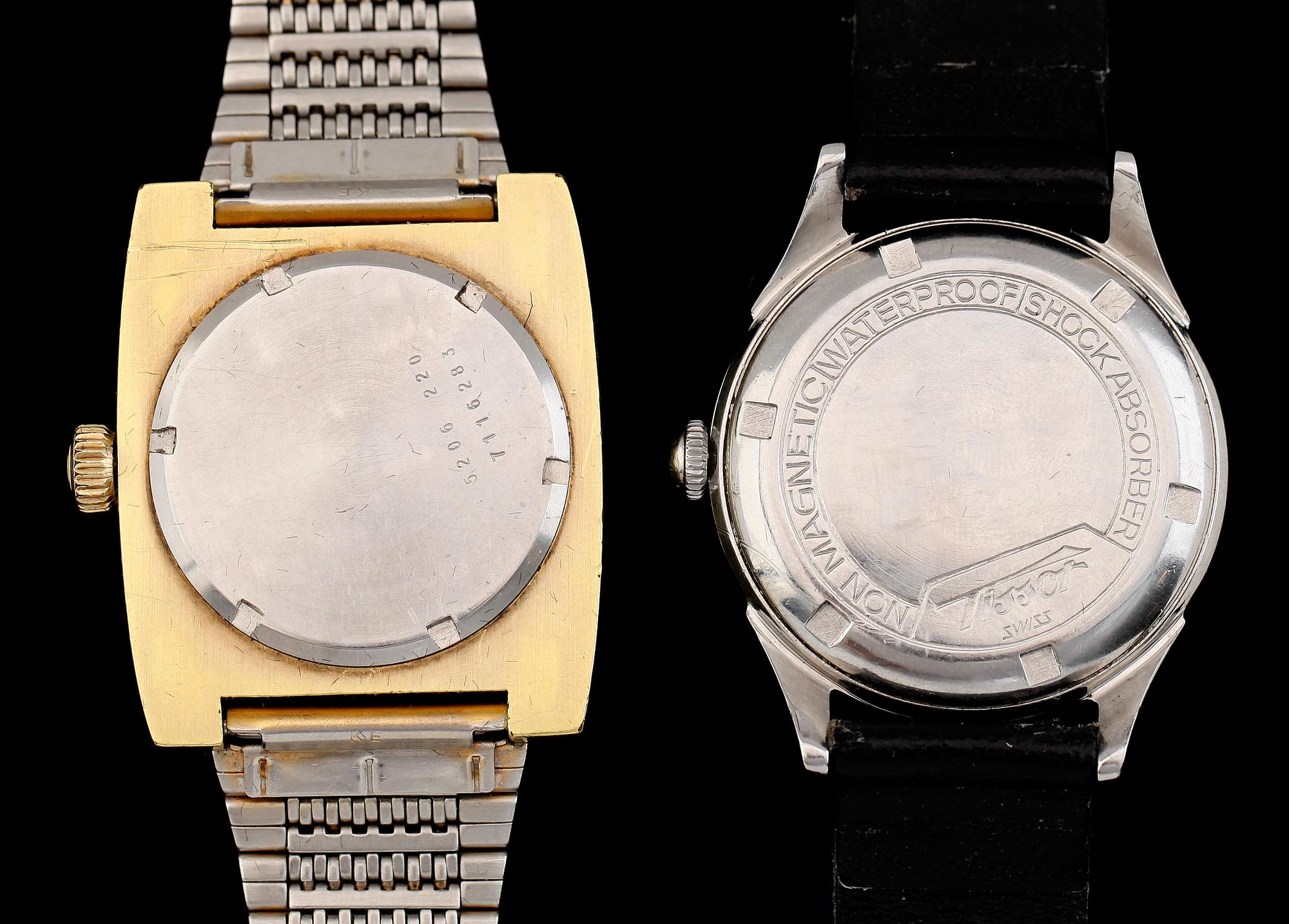 ARMBANDSUR, 2 st, stål, Tissot samt Certina, 1950-/60-tal.