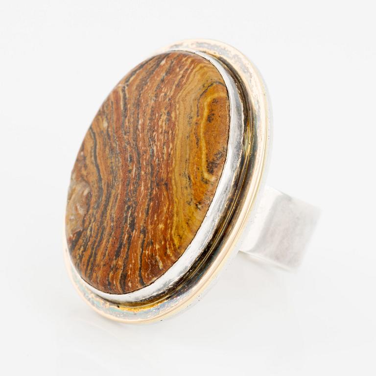 Anders Högberg, ring, sterling silver with stone.