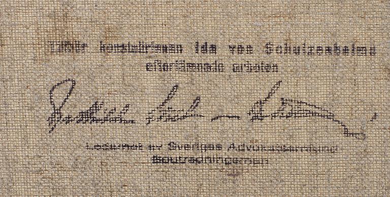 IDA VON SCHULZENHEIM, tillskriven, olja på duk, sterbhusstämpel á tergo.