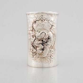 A sterling silver vase, mark of Lars Arby, Gothenburg, Sweden 1983.