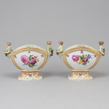 A pair 20th century porcelain of vases, Royal Copenhagen.