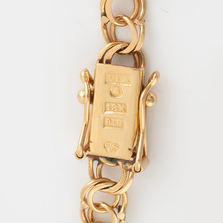 Halscollier och armband, 18K guld, bismarcklänk.