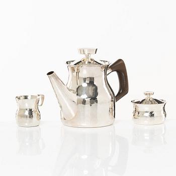 Eric Löfman, kaffeservis, 3 delar, silver, MGAB, Uppsala 1979.
