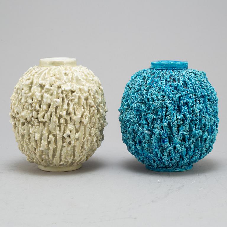 GUNNAR NYLUND, two 'Chamotte' stoneware vases, from Rörstrand.