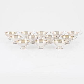 Punschmuggar, 12 st, silver, Forslunds, Boden 1940.