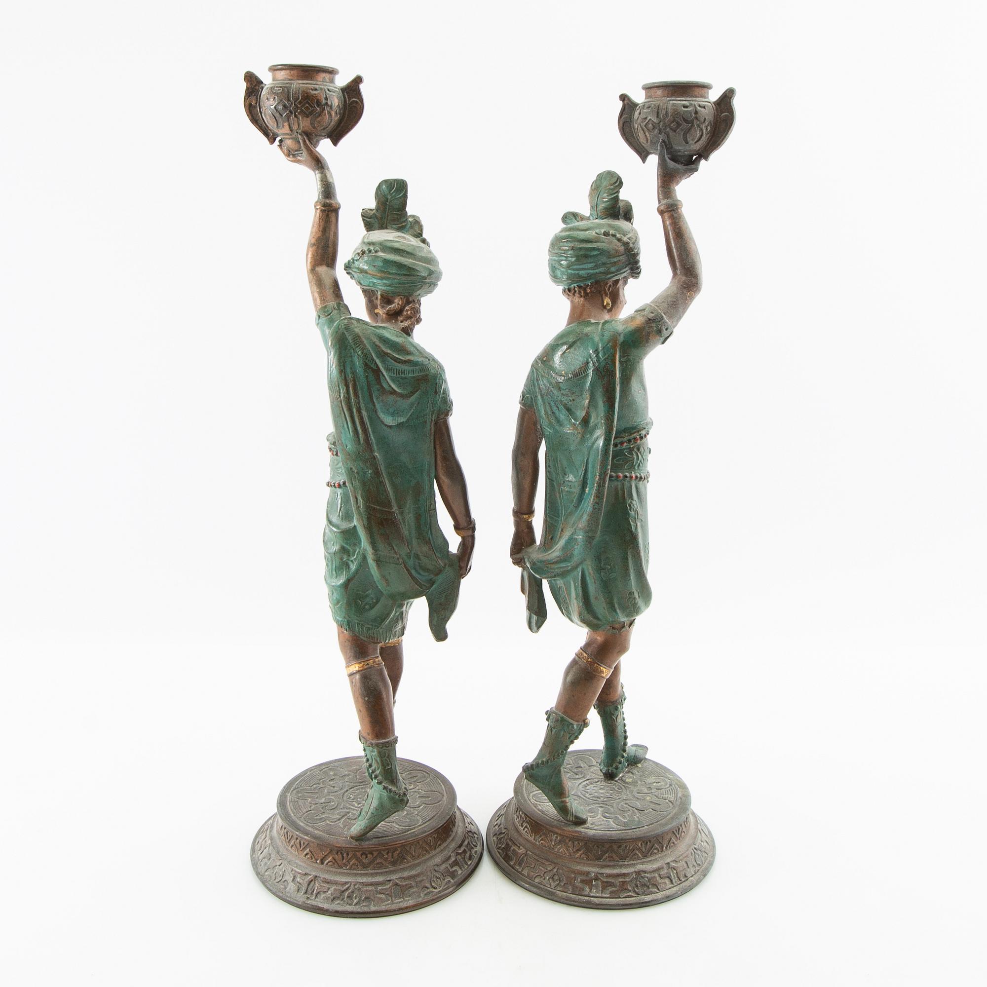 Ljusstakar ett par omkring 1900.