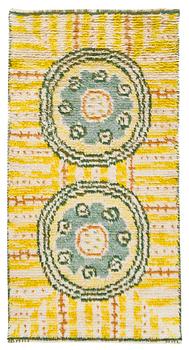 15. MATTA. "Bladrosett". Rya. 193,5 x 99 cm. Signerad AB MMF AML (AB Märta Måås-Fjetterström, Ann-Mari Lindbom, gift Forsberg).