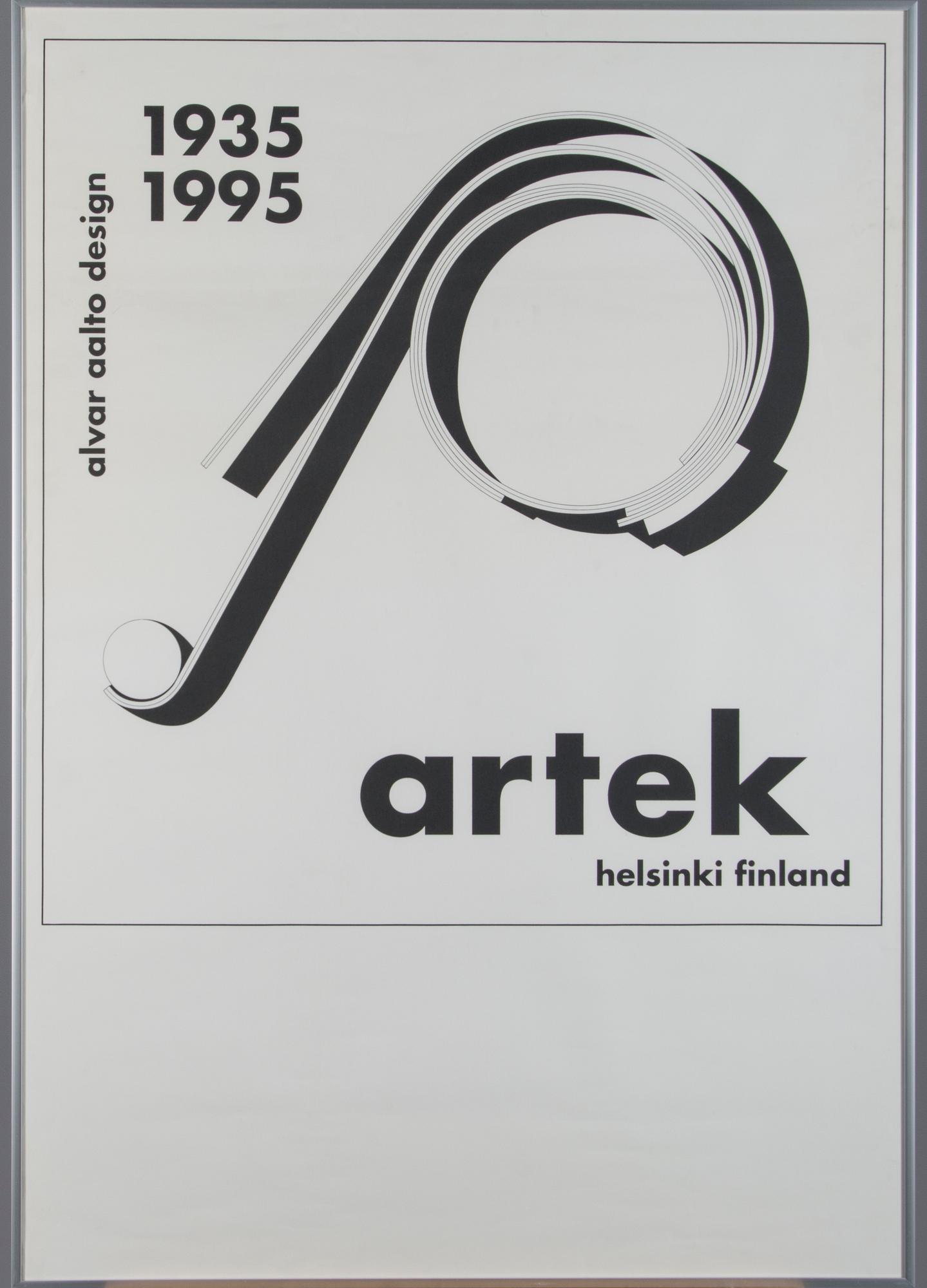 AFFISCH, "Alvar Aalto design 1935-1995, Artek Helsinki Finland", design Ben af Schultén.