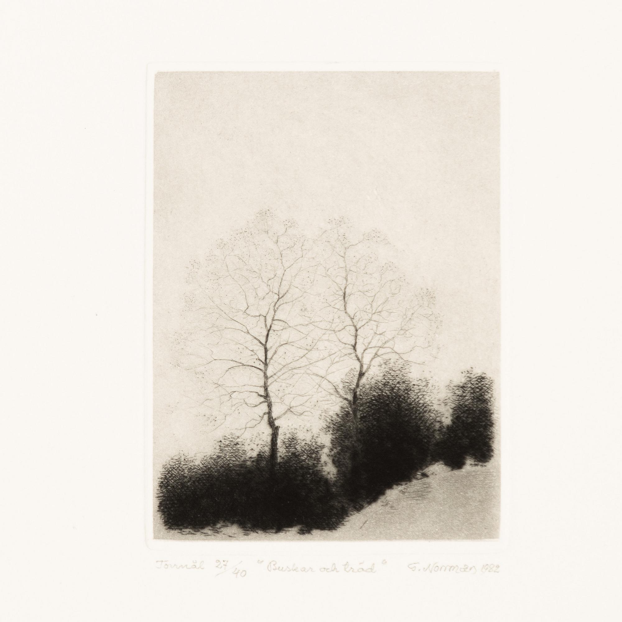 Gunnar Norrman, Drypoint etchings, 8, signed and numbered.