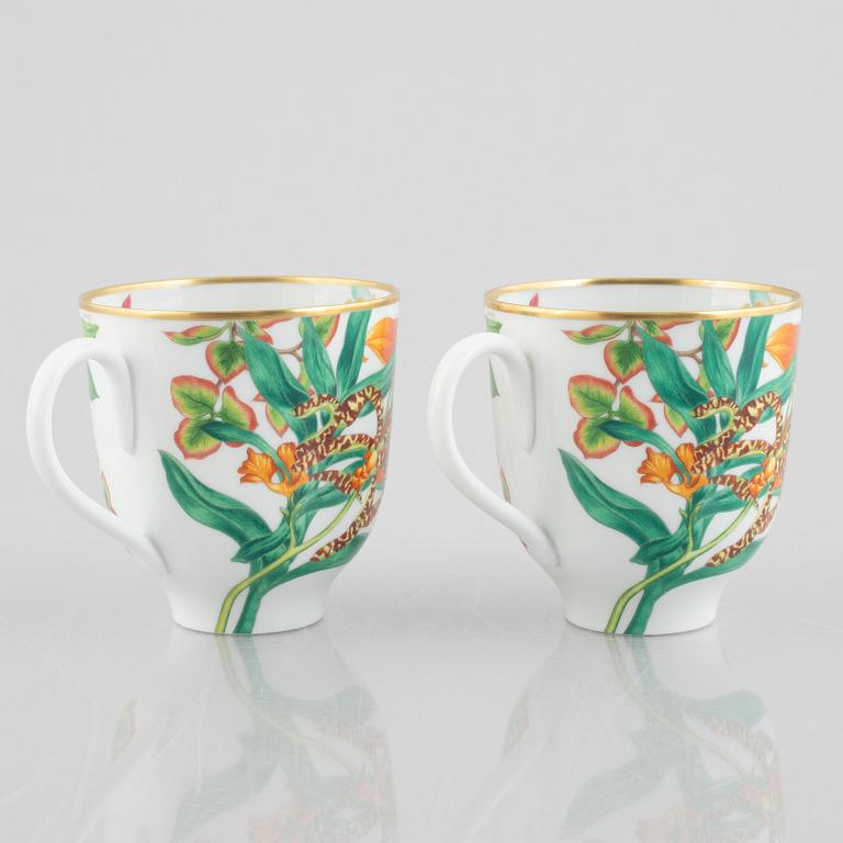 Hermès, six 'Passifolia' coffee cups, France, contemporary.