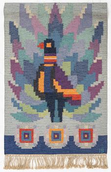Ingegerd Silow, a flat weave "Paradiset"/ nr 1036, wall decoration, signed IS, Axeco, Sweden, c. 122 x 84 cm.