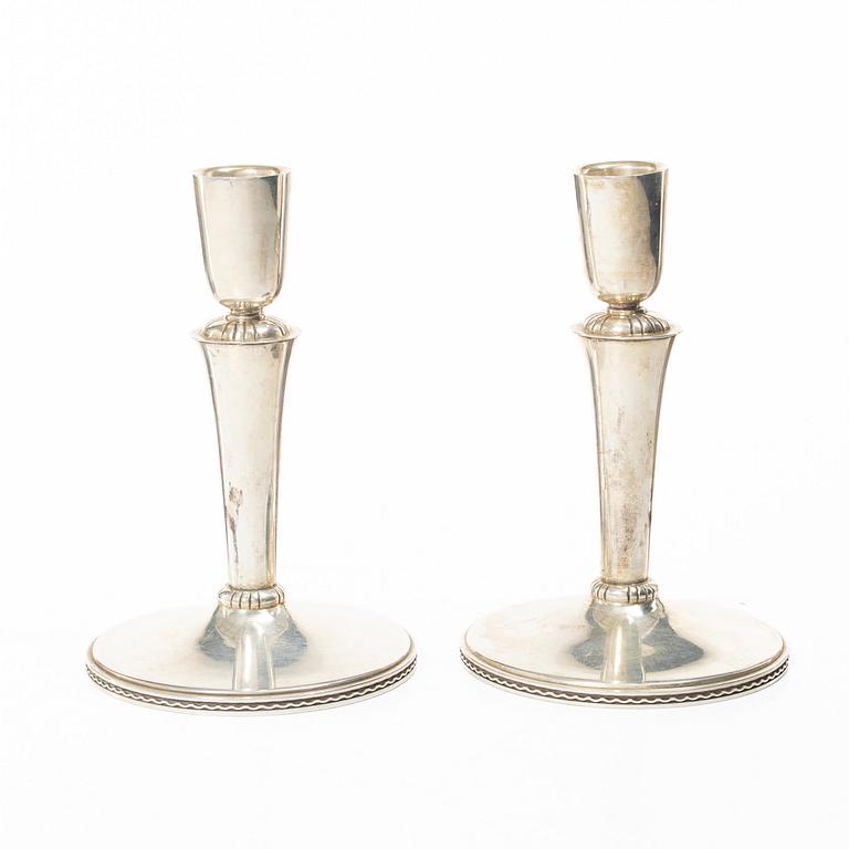 Eric Råström, Candlesticks, a pair, silver, Stockholm 1952.