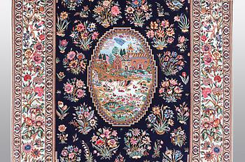 Matta Isfahan, part silk, ca 206 x 142 cm Signerad: hussien Rahimi.