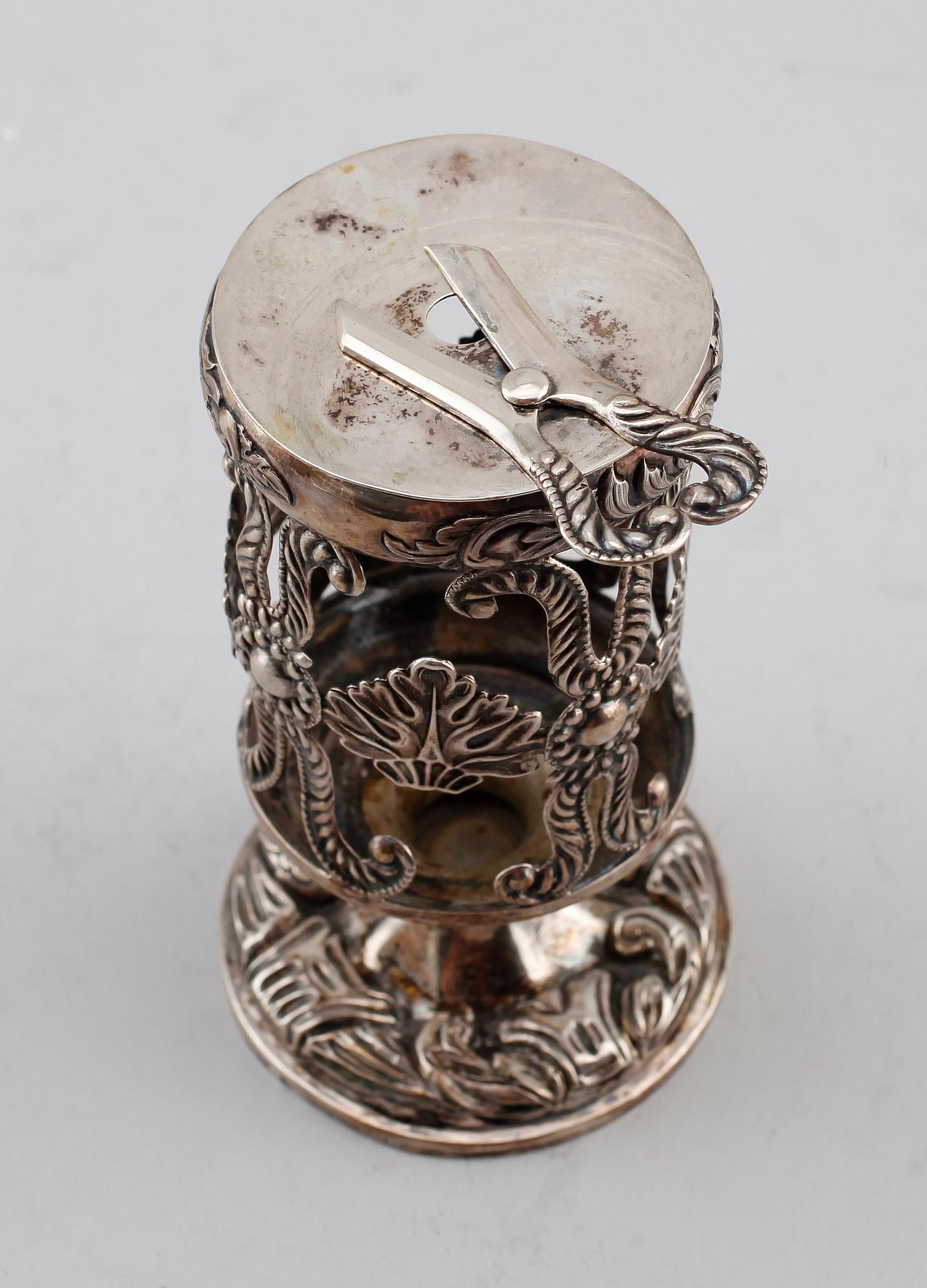 VAXSTAPELHÅLLARE, silver, Christian Hammer, Stockholm 1854. Vikt ca 145 gram.