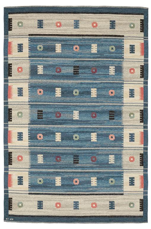 Carl Dangel, A CARPET, flat weave, ca 262 x 172,5 cm, signed CD (Carl Dangel). Sweden around the middle of the 20th century.