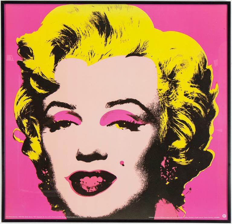 ANDY WARHOL, after, posters, 2, "Shot Orange/pink Marilyn". The Andy Warhol Foundation, 1995.