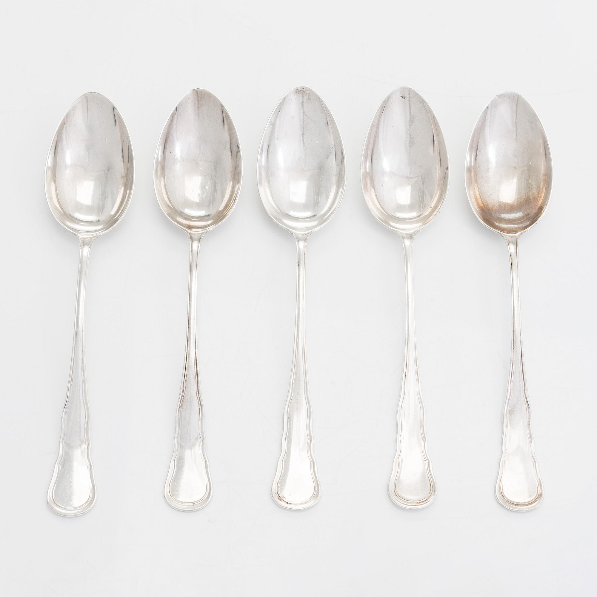 A 17-piece silver cutlery set, CG Hallberg, Stockholm, 1931-36.