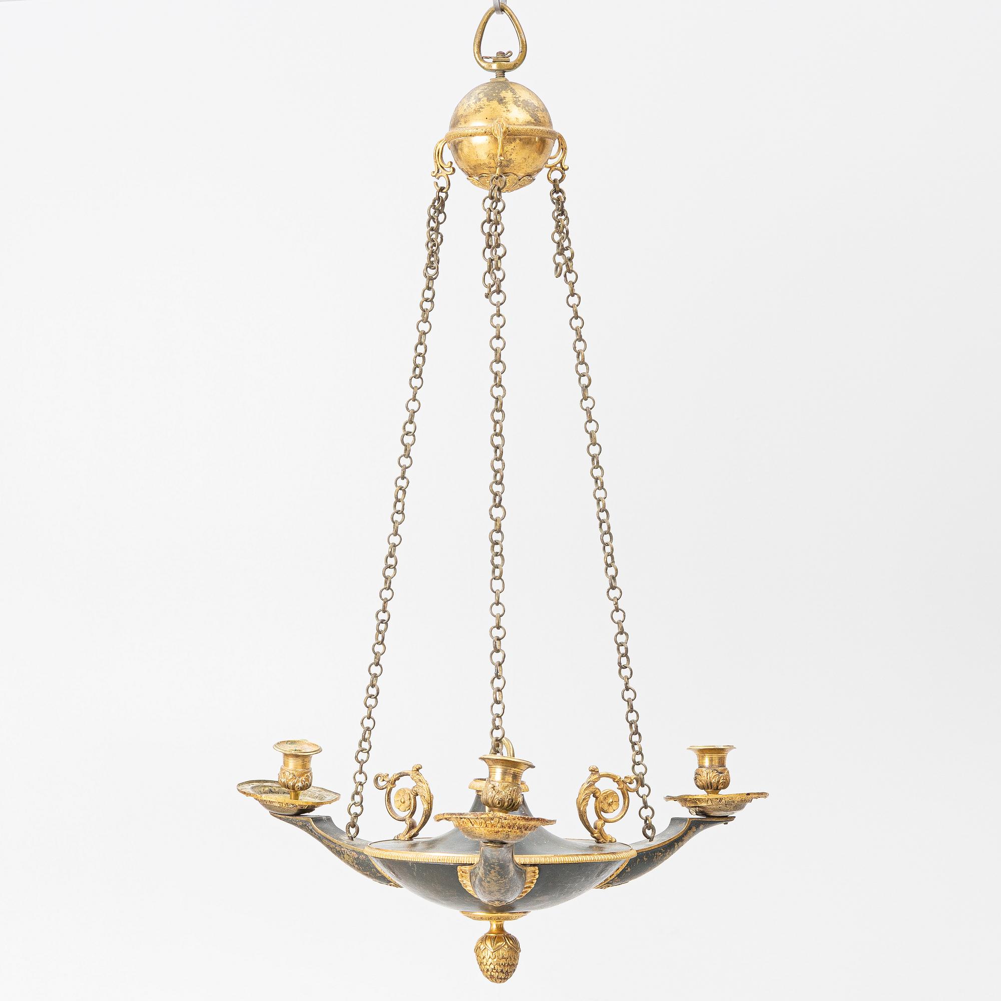 Ampel, för tre ljus, Frankrike, 1800-talets början,  Empire.