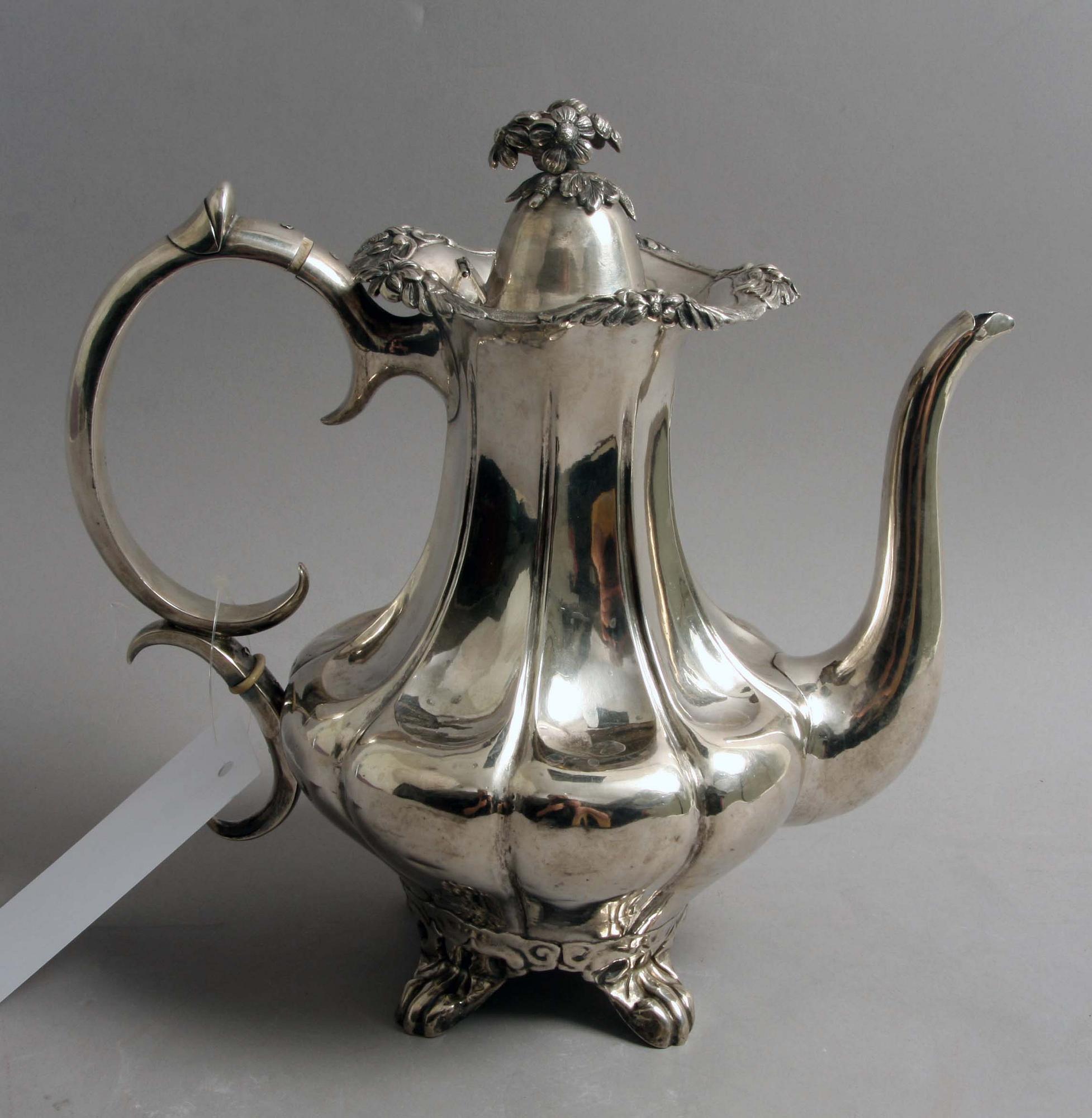 KAFFEKANNA, silver, Johan Wahlström, Jönköping, nyrokoko, 1863.