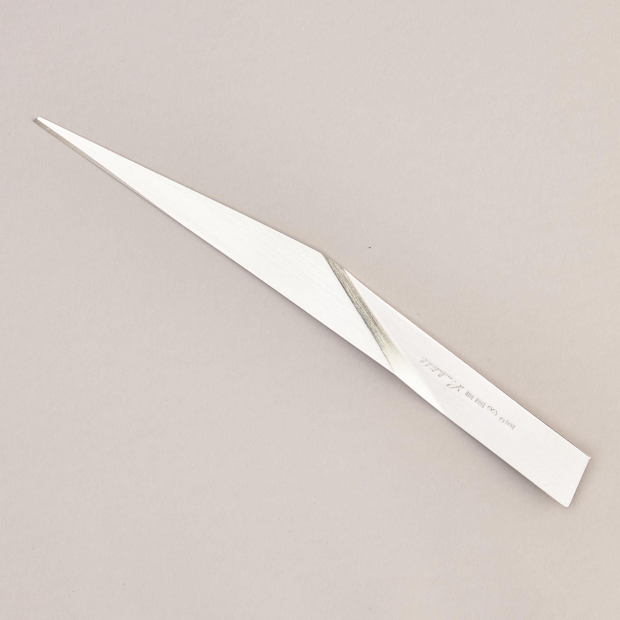 A sterling silver letter knife, mark of Rolf Lindståhl, Stockholm 2000.