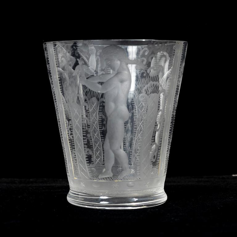 Edward Hald, bägare, Orrefors, 1926.
