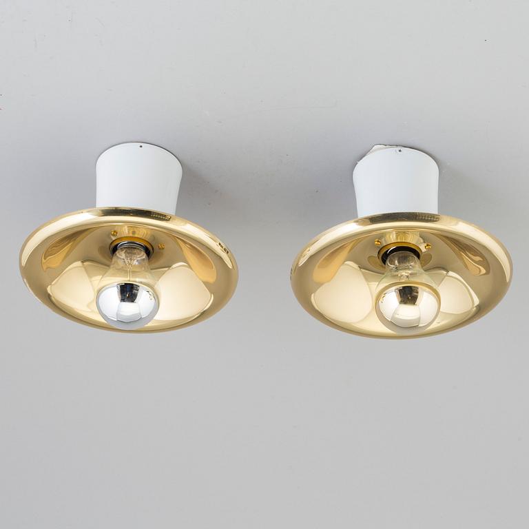 A pair of wall / ceiling lamps, model no 2162, by Josef Frank, Svenskt Tenn, designed the late 1920s.