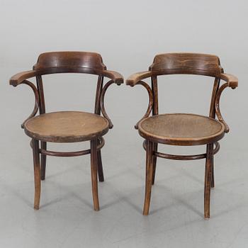 A PAIR OF BENTWOOD ARMCHAIRS THONET.