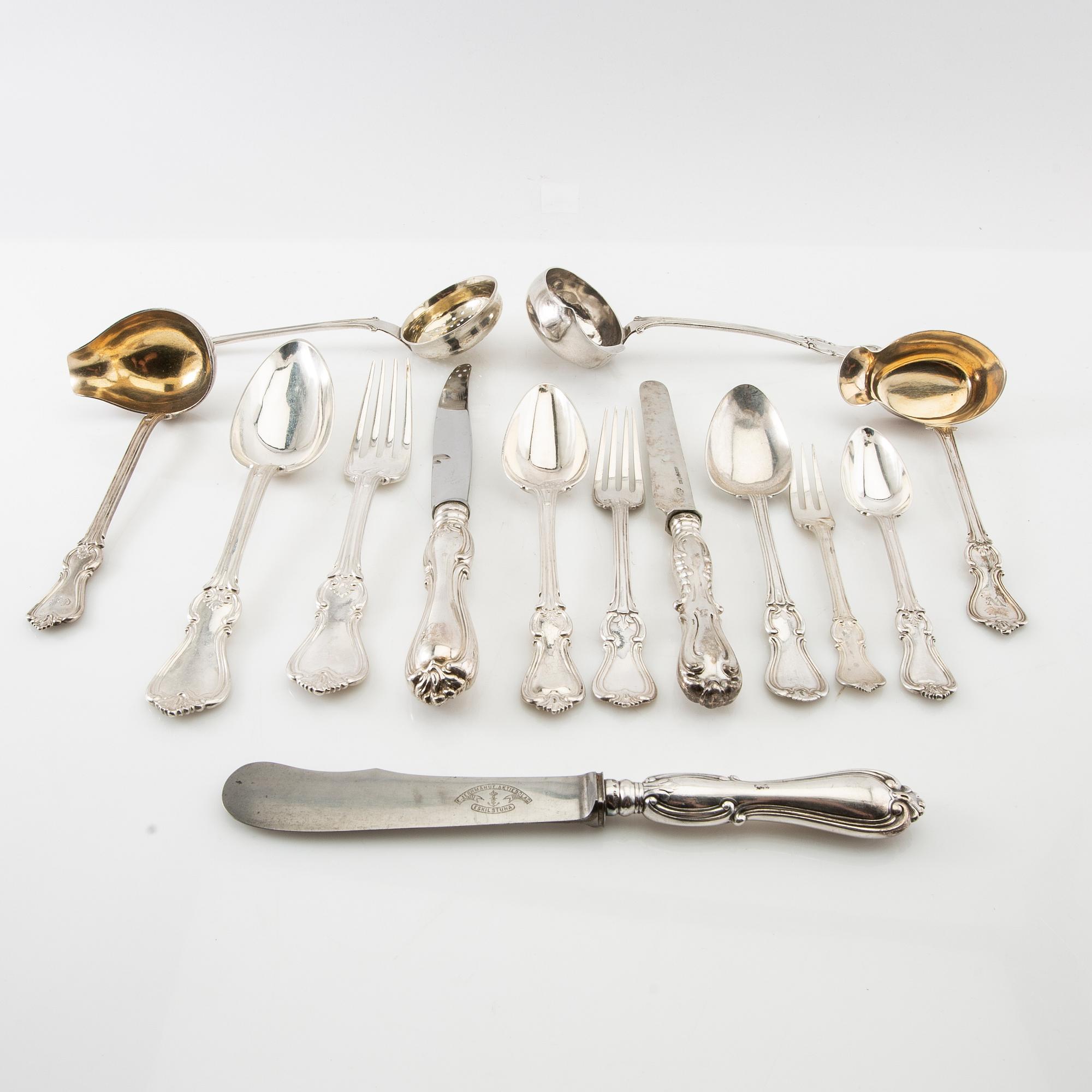 Cutlery approx. 123 dlr "Olga" silver Stockholm late 19th century - early 20th century.
