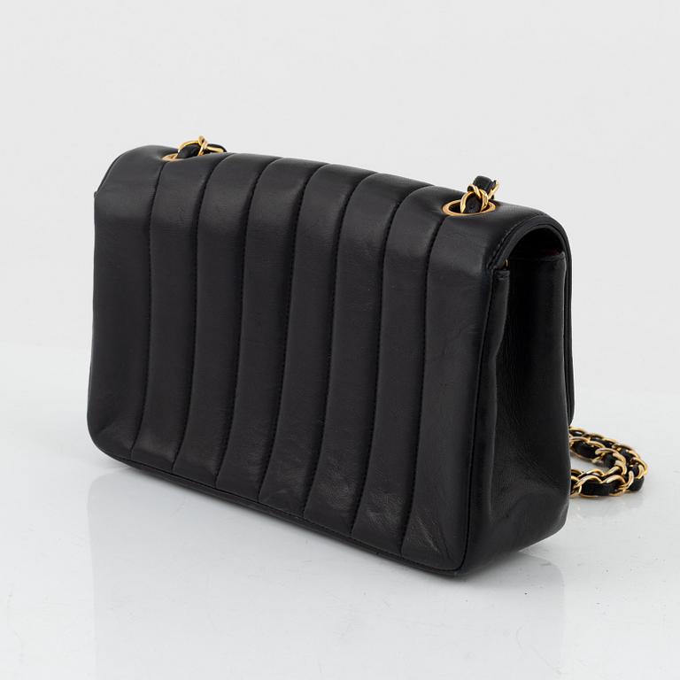 Chanel,  A black leather 'Mademoiselle' Classic Single Flap.