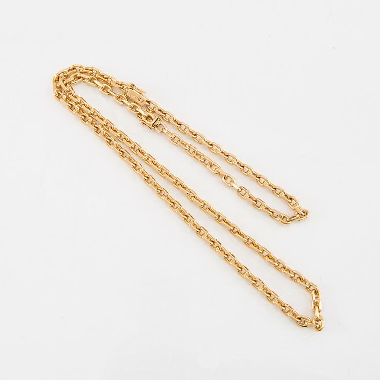 Halsband och armband, ankarlänk 18K guld.