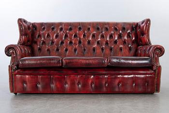Soffa, Chesterfield-modell, skinn.