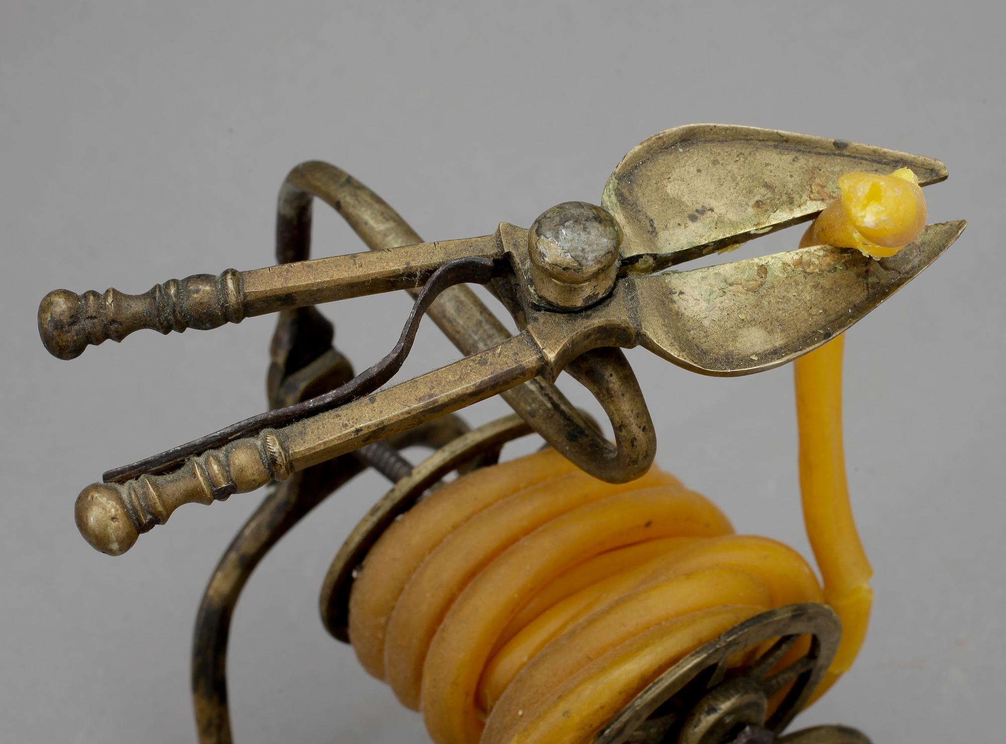 LJUSSTAKE, mässing, senbarock, 1700-tal.