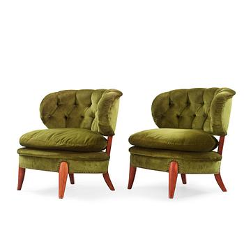 A pair of Otto Schulz 'Schulz' easy chairs, Jio Möbler, Sweden.