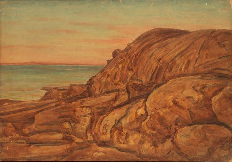 Karl Nordström, "Röd klippa med vatten" (Bohuslän).