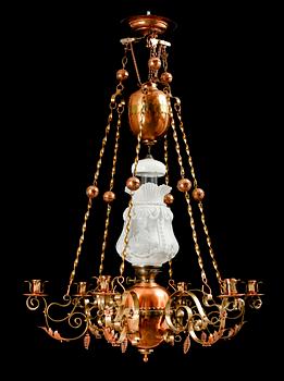 TAKFOTOGENLAMPA, mässing och koppar, tidigt 1900-tal.