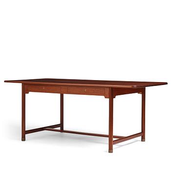 Mogens Koch, an important free standing mahogany desk by N.C. Jensen Kjær, Denmark 1930's.