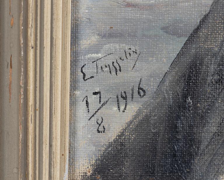 Erik Tryggelin, Portrait of a Woman with a Hat, 1916.